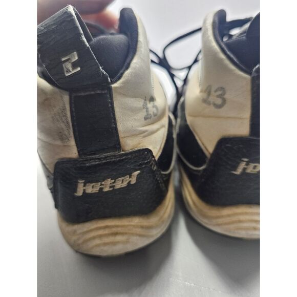 Vintage Air Jordan Jeter Molded Cleats Shoes‎ Black & White 2005 Size 12 - Picture 13 of 15